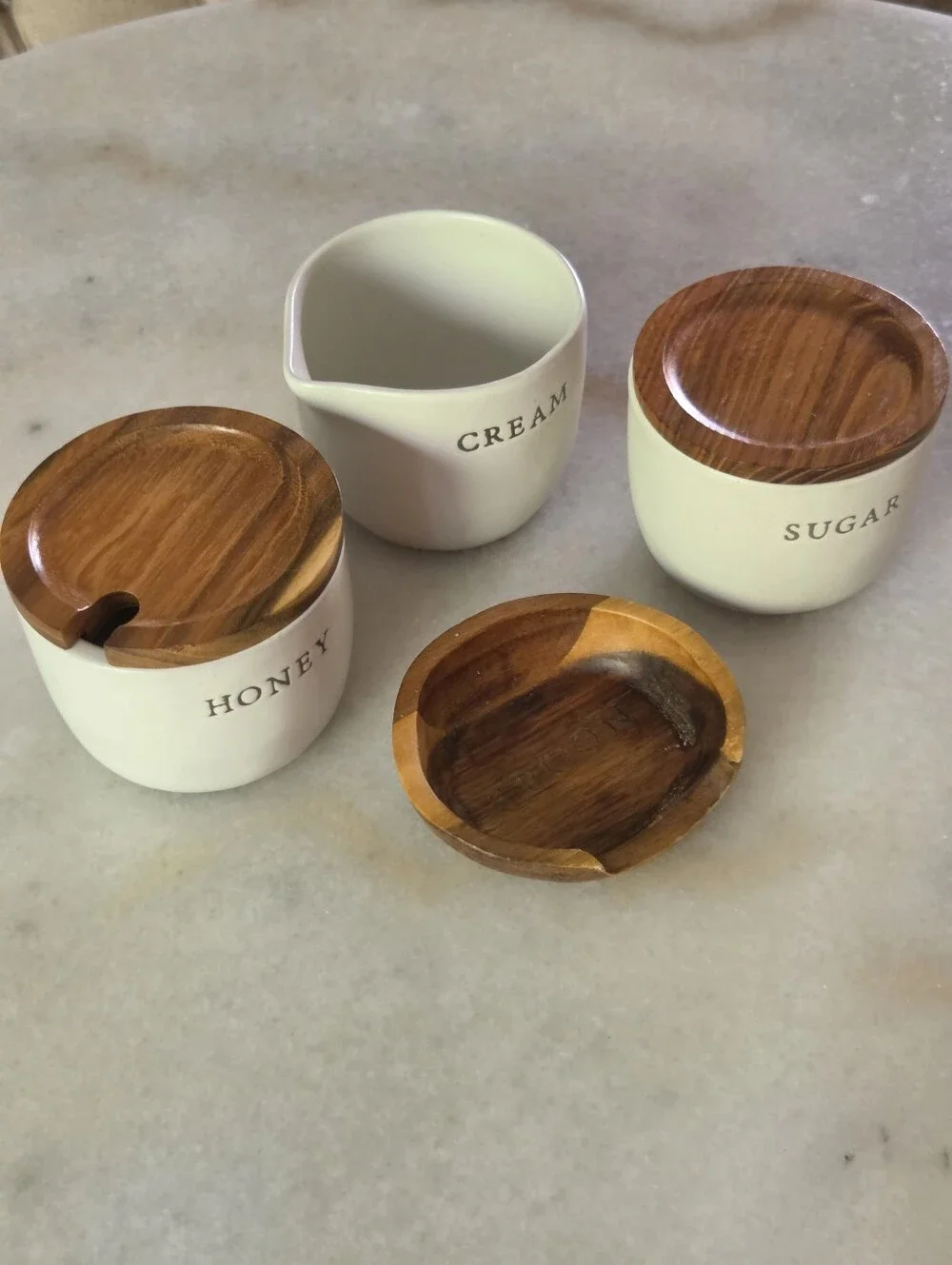Hearth & Hand Magnolia Stoneware 4pc Set - Sugar, Honey Cream, and Spoon Rest